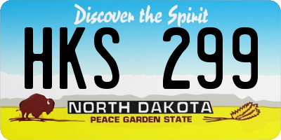 ND license plate HKS299