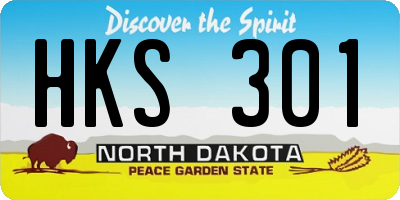 ND license plate HKS301