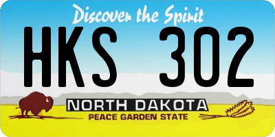 ND license plate HKS302