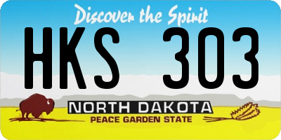 ND license plate HKS303