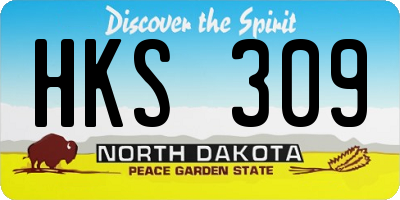 ND license plate HKS309