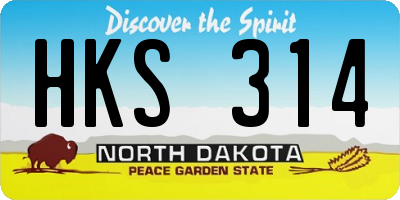ND license plate HKS314