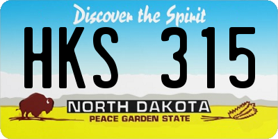 ND license plate HKS315