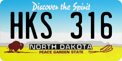 ND license plate HKS316