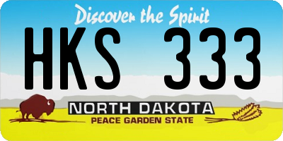 ND license plate HKS333