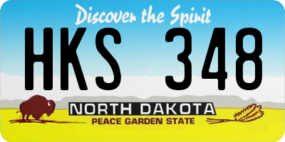 ND license plate HKS348