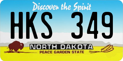 ND license plate HKS349