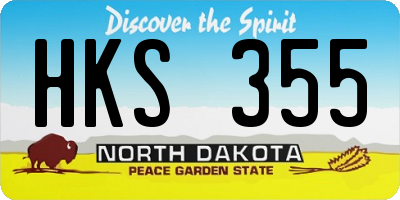 ND license plate HKS355