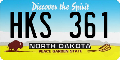 ND license plate HKS361