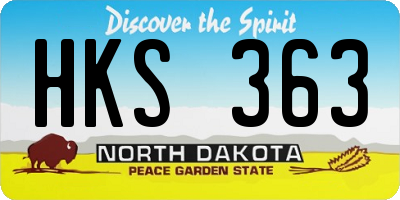 ND license plate HKS363