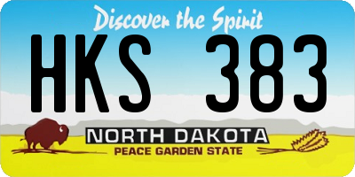 ND license plate HKS383