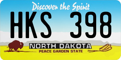 ND license plate HKS398