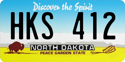 ND license plate HKS412