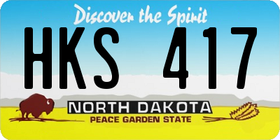 ND license plate HKS417