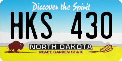 ND license plate HKS430