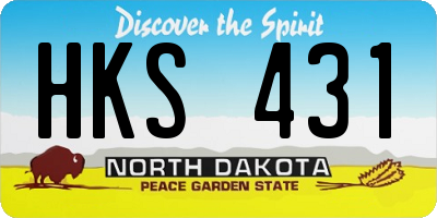 ND license plate HKS431