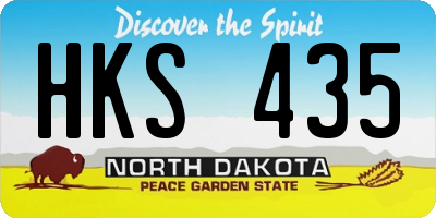 ND license plate HKS435