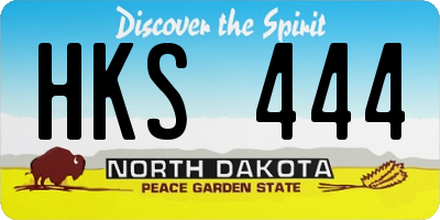 ND license plate HKS444