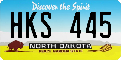 ND license plate HKS445