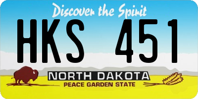 ND license plate HKS451