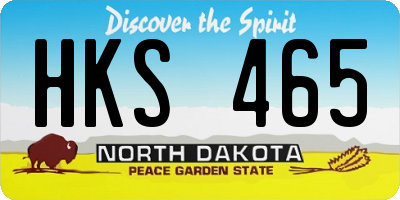 ND license plate HKS465
