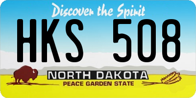 ND license plate HKS508