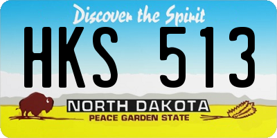 ND license plate HKS513