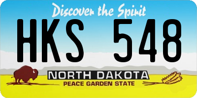 ND license plate HKS548