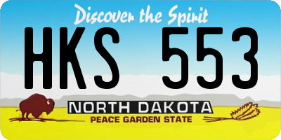 ND license plate HKS553
