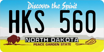 ND license plate HKS560