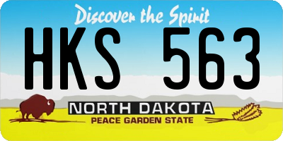 ND license plate HKS563