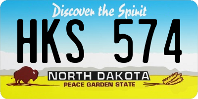 ND license plate HKS574