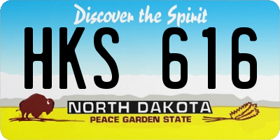 ND license plate HKS616