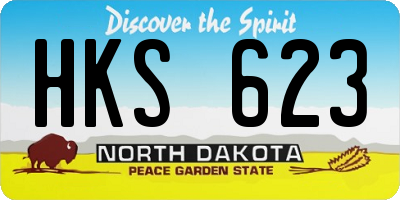 ND license plate HKS623