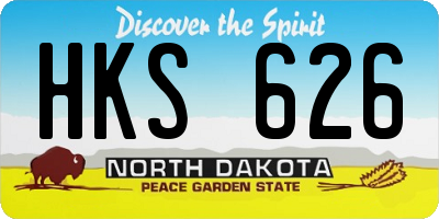 ND license plate HKS626