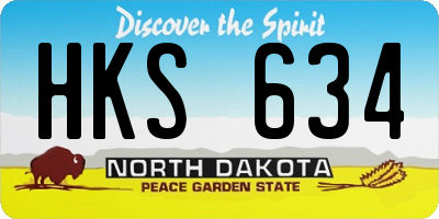 ND license plate HKS634