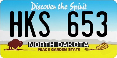 ND license plate HKS653