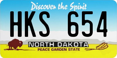 ND license plate HKS654
