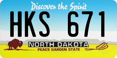 ND license plate HKS671