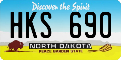 ND license plate HKS690