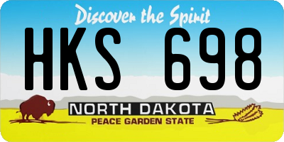 ND license plate HKS698
