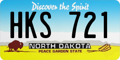 ND license plate HKS721