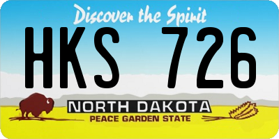 ND license plate HKS726