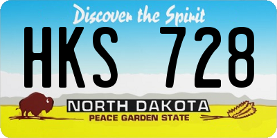 ND license plate HKS728