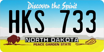 ND license plate HKS733