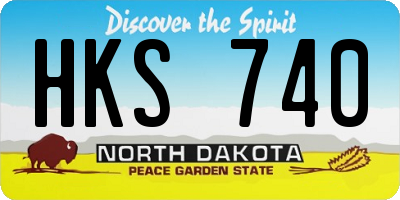 ND license plate HKS740