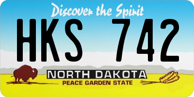 ND license plate HKS742