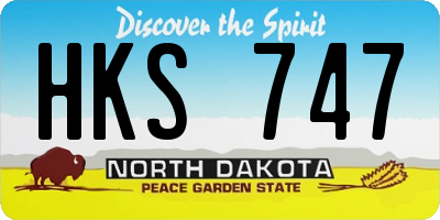 ND license plate HKS747