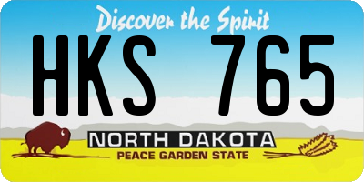 ND license plate HKS765
