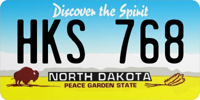 ND license plate HKS768
